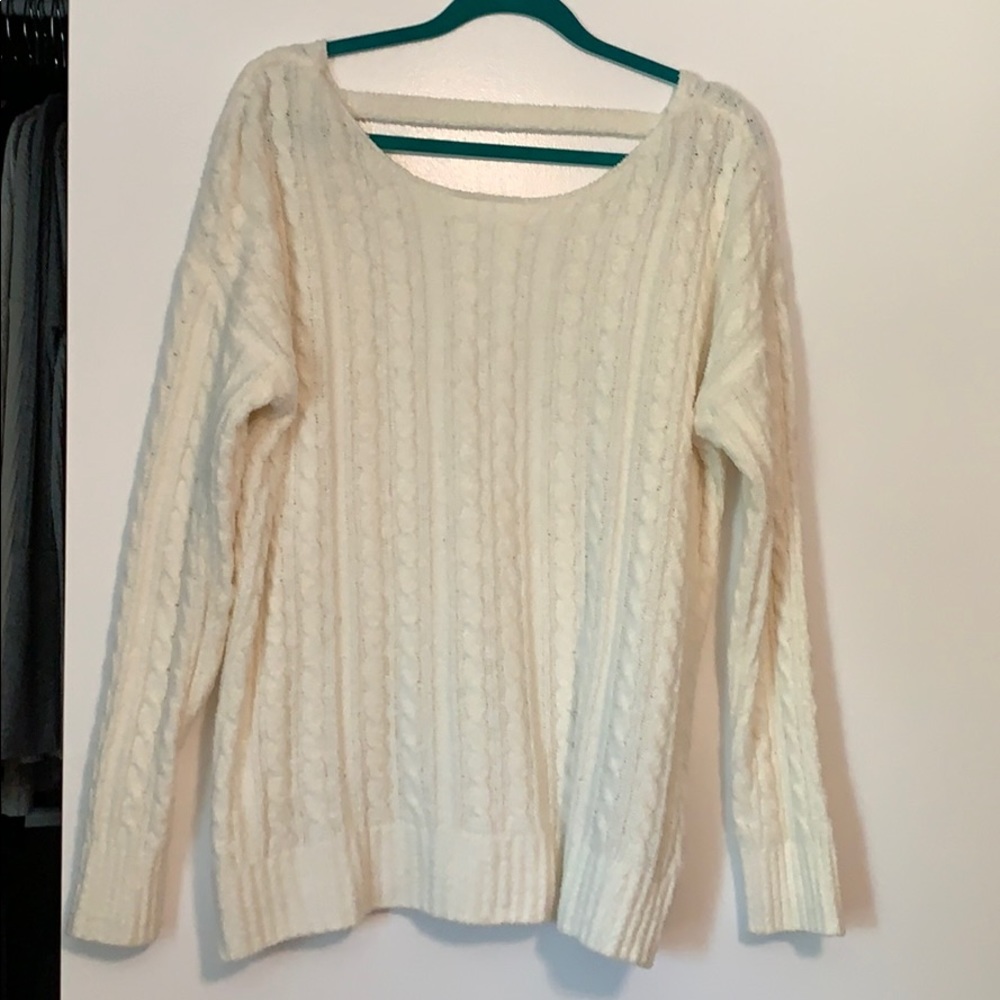 Cream Cut-out sweater